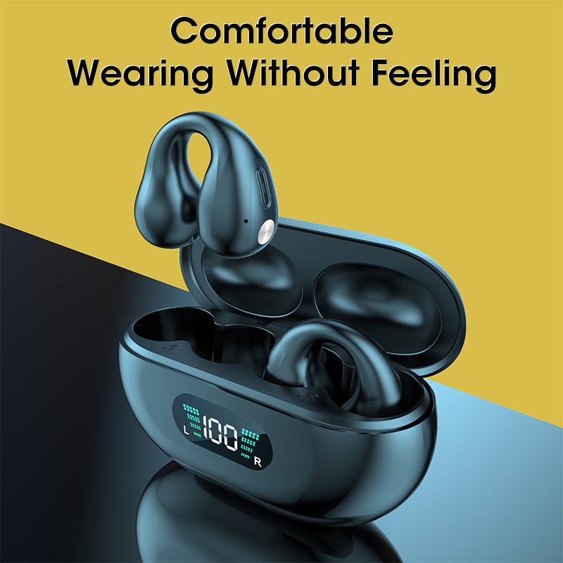 Bone Conduction Headphones TWS Earbuds Ear Clip Bluetooth 5.3 - Birmingham Sellers
