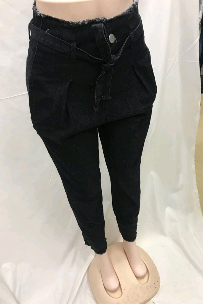 High-waisted Washed Pencil Pants For Women - Birmingham Sellers